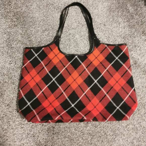 Victoria's secret black red plaid tote bag - Picture 2 of 4